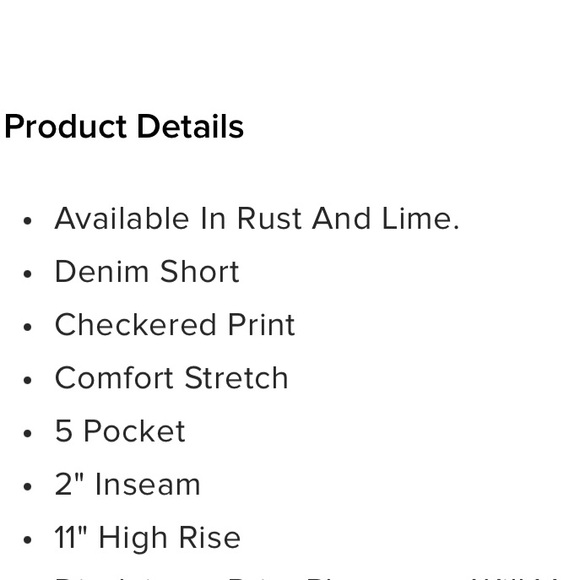 Checkered Pitstop Denim Shorts - Rust Size 7 - Picture 6 of 6